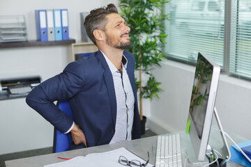 man with lower back ache