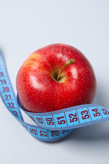 Diet and weight loss, healthy lifestyle, composition with measuring tape