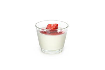 Delicious dessert - Panna Cotta, isolated on white background