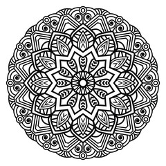 Decorative ornament mandala design on a white background. Luxury mandala design for adult coloring book