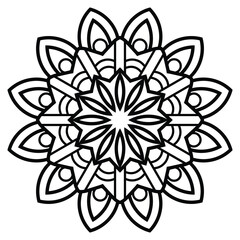 Decorative ornament mandala design on a white background. Luxury mandala design for adult coloring book