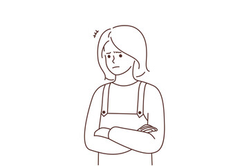 Unhappy girl feeling pensive 