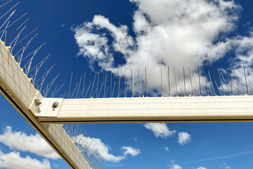 Anti-bird or anti-pigeon spikes for roofs, structures and balconies in houses.