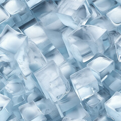 ice cubes seamless tile pattern. Generative AI.