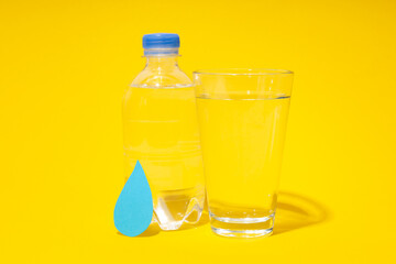 Concept of thirst and freshness, fresh water