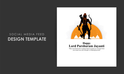 Vector illustration of Happy Lord Parshuram Jayanti social media story feed mockup template