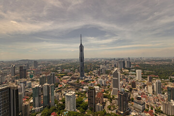 Fototapeta na wymiar View of Merdeka 118 tower from Kuala Lumpur Menara tower Malaysia
