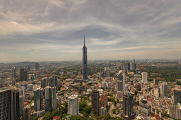 Fototapeta premium View of Merdeka 118 tower from Kuala Lumpur Menara tower Malaysia