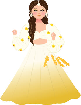 indian bride to be cute bride on haldi ceremony in traditional outfit cute haldi bride