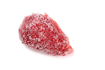 Frozen strawberries isolated on white background