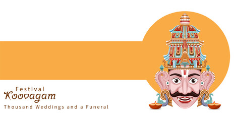 Flat illustration of Koovagam festival. An Indian transgender festival  dedicated to Lord Aravan