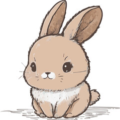 Bunny vector for kids illustrations. Rabbit cartoon vector
