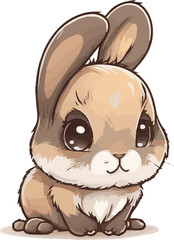 Bunny vector for kids illustrations. Rabbit cartoon vector