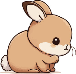 Bunny vector for kids illustrations. Rabbit cartoon vector