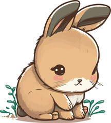 Bunny vector for kids illustrations. Rabbit cartoon vector