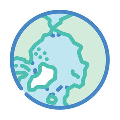 arctic ocean map color icon vector illustration