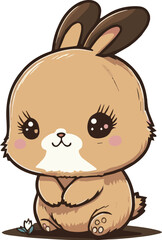 Bunny vector for kids illustrations. Rabbit cartoon vector