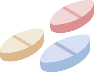 concepts medical supplies.Various meds. Pills, capsules blisters,plastic tubes with caps.Drug medication and supplements collection. Realistic flat style vector object