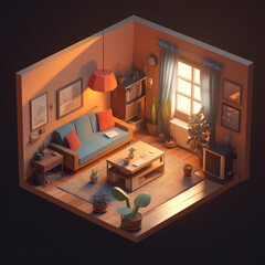 Low poly room