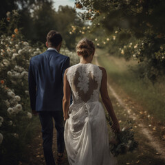 Fototapeta premium bride and groom in Paris