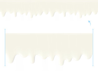 High realistic seamless cream flowing drops. Vector illustration isolated on white background. Easy to use on different backgrounds. Great for your design. EPS10.