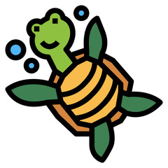 turtle filled outline icon style