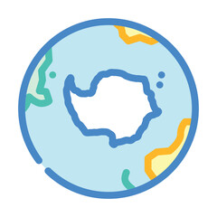 antarctica earth planet map color icon vector illustration
