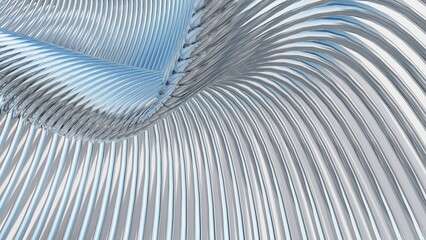 Abstract metallic curve waves background 3d render