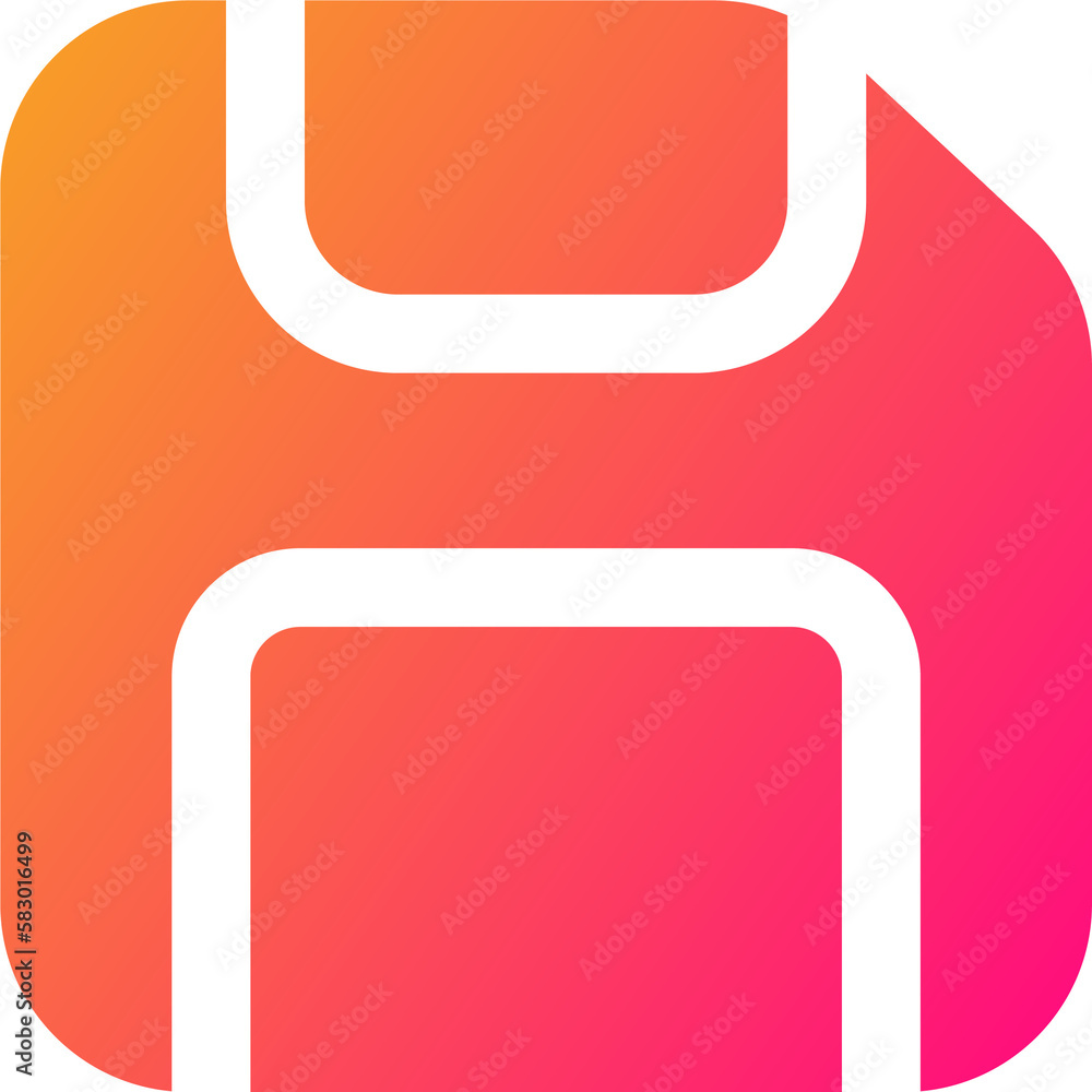 Poster disk icon in gradient colors. floppy disk sign for storage.