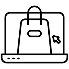 Obraz premium Online Shopping icon schwarz