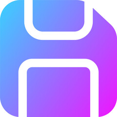 Disk icon in gradient colors. Floppy disk sign for storage.