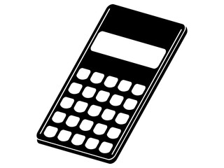 斜めから見た電卓のシルエット