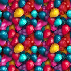 Fototapeta na wymiar Seamless colourful birthday party celebration balloon pattern background design.
