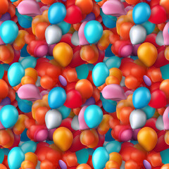 Fototapeta na wymiar Seamless colourful birthday party celebration balloon pattern background design.