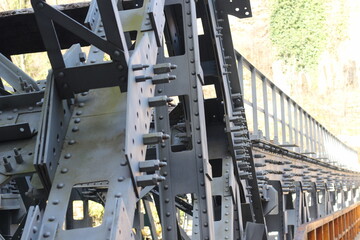 Railway bridge destroyed during WW2, Jablanica, Bosnia and Herzegovina. Monument commemorating the...