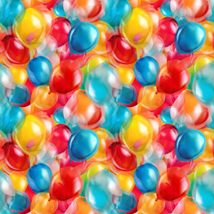 Seamless colourful birthday party celebration balloon pattern background design.