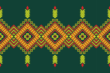 Ethnic fabric pattern Designed from geometric shapes Asian style fabric pattern Used for home decoration work