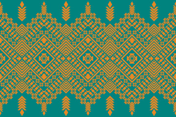 Ethnic fabric pattern Designed from geometric shapes Asian style fabric pattern Used for home decoration work