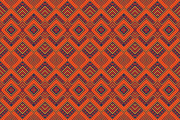 Ethnic fabric pattern Designed from geometric shapes Asian style fabric pattern Used for home decoration work
