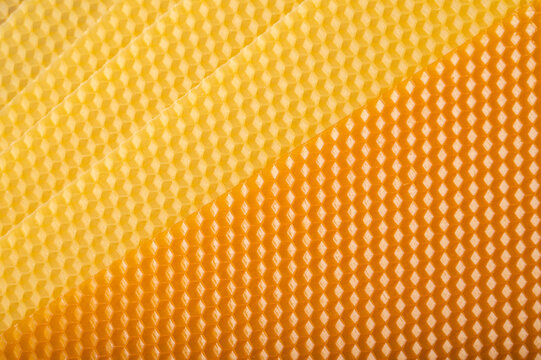 Beeswax Honeycomb Candle Sheet Close Up Background