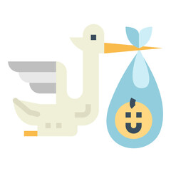 stork flat icon style