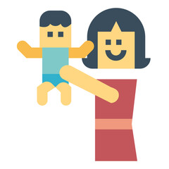 mommy flat icon style