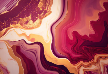 Obraz premium Red Marble Texture Background, Abstract Watercolor Artistic Backdrop, Generative AI