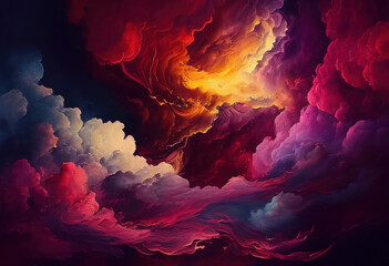 Fototapeta premium Red Marble Texture Background, Abstract Watercolor Artistic Backdrop, Generative AI