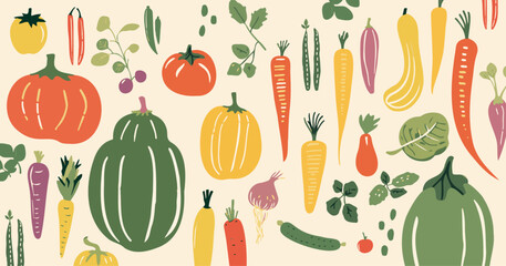 カラフルな野菜のベクター素材