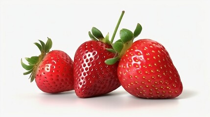 採れたてみずみずしい赤い苺　3粒　Generative AI