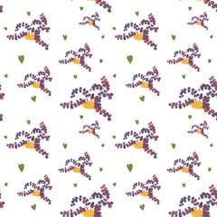 seamless pattern with watercolor house plants. clipart Flowers in a pot - stickers on a transparent background. Print for textiles, fabrics and packaging paper