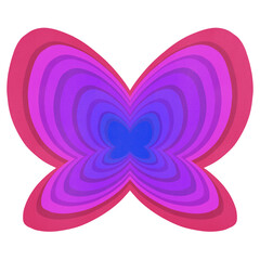 neon pink butterfly on a transparent background