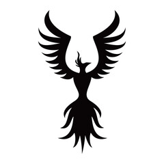 phoenix silhouette logo design. fire bird in mythology.
