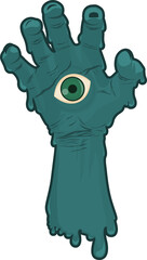 Zombie Hand, Skull and Zombie Typography Quote Design for T-Shirt, Mug, Poster or Other Merchandise.